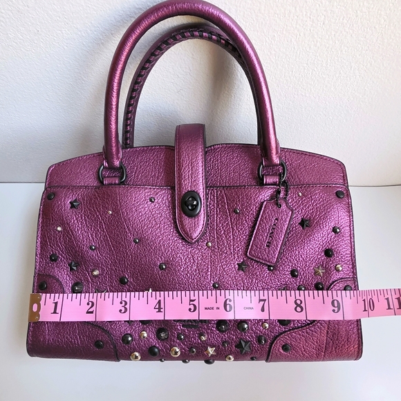 Coach Mercer 24 Star Rivets Metallic Purple - Picture 14 of 16